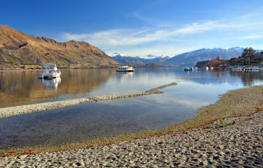 Göl Wanaka sırasında bir kuraklık, deniz araçları, Otago Yeni Zelanda