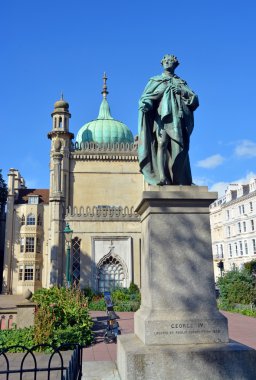 Statue of George IV in front of The Royal Pavilion. clipart