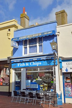 Fish & Chips Shop and Restaurant in Brighton, UK.  clipart