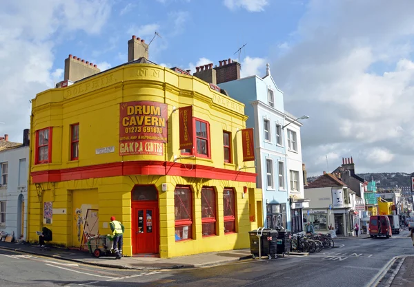 Mezníkem Drum jeskyně & Shop Centrum Pa v Brighton Laines. — Stock fotografie