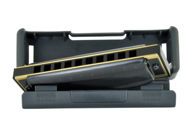 Blues Harp ve beyaz bir arka plan üzerinde izole durumda