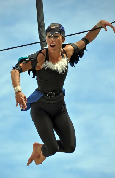Fuse Circus Aerial Performer, World Buskers Festival — Stock Photo, Image