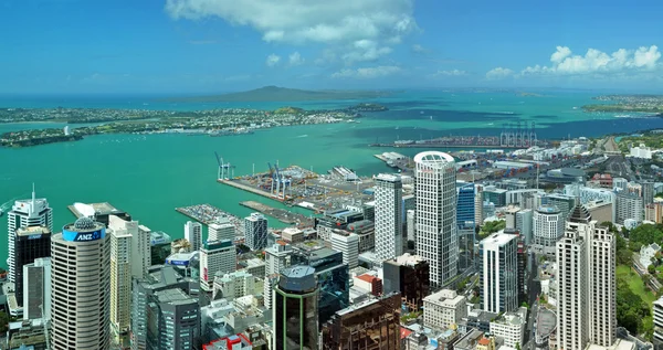 Окленд Сіті & гавань краєвид повітряних Панорама — стокове фото