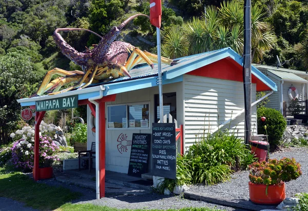 Restaurante de cangrejo Bay Waipapa y tienda, Kaikoura — Foto de Stock