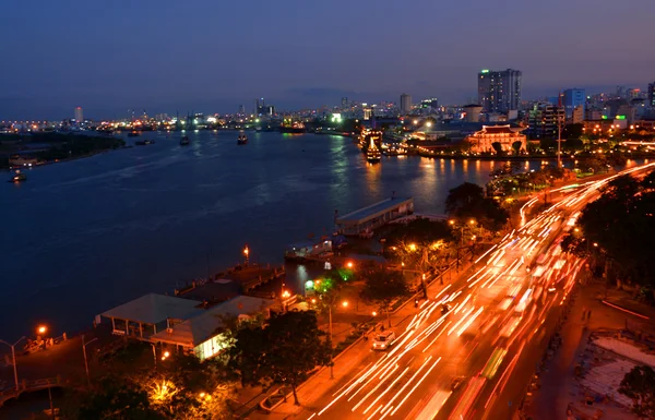 Die abendliche Rushhour in Saigon — Stockfoto