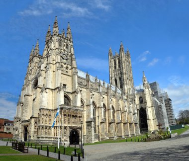 Panoramic View of Canterbury Cathedral in Springtime, UK clipart