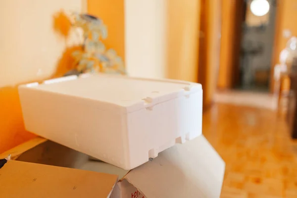 Refrigerated Polyurethane Box Food Shipment — Stock Photo, Image