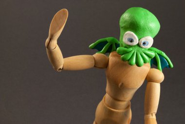Cthulhu ahşap kukla.