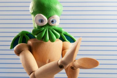 Cthulhu ahşap kukla.