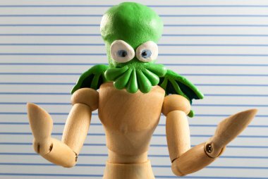 Cthulhu ahşap kukla.