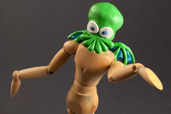 Cthulhu wooden dummy. — Stock Photo, Image