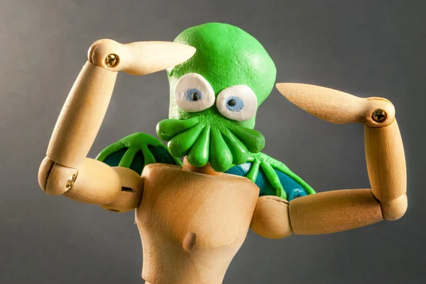 Cthulhu wooden dummy. — Stock Photo, Image