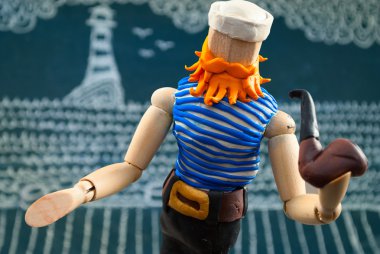 Denizci ahşap kukla.