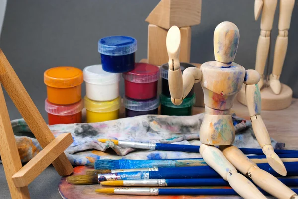 Ambiente del lugar de trabajo artístico . — Foto de Stock