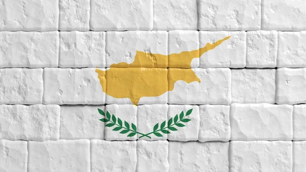Bakstenen muur met geschilderde vlag van cyprus — Stockfoto