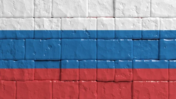 Brick wall with painted flag of Russia — Stock Photo, Image