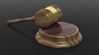 Yakın çekim ahşap mahkeme çekiç