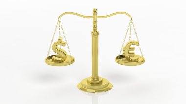Yabancı para ile altın ölçekler