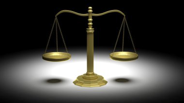 Adaletin boş altın terazisi
