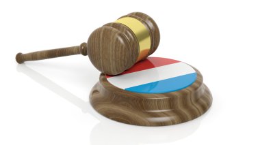 Mahkeme çekiç ve Hollanda bayrağı