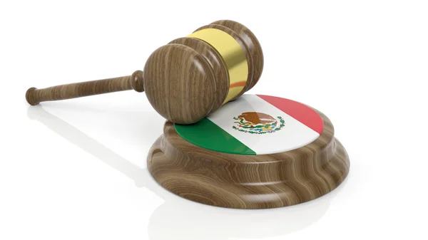 Court hammer with flag of Mexico — Stock Photo, Image