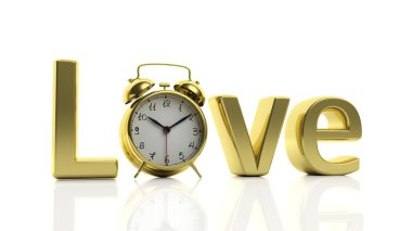 3D altın kelime aşk ile çalar 