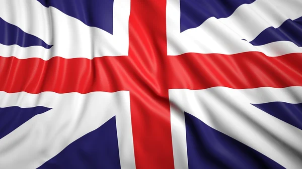 Wavy Flaga Wielkiej Brytanii zbliżenie tła — Zdjęcie stockowe