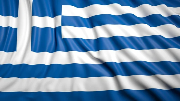 Wavy flag of Greece closeup background — Stock Photo, Image