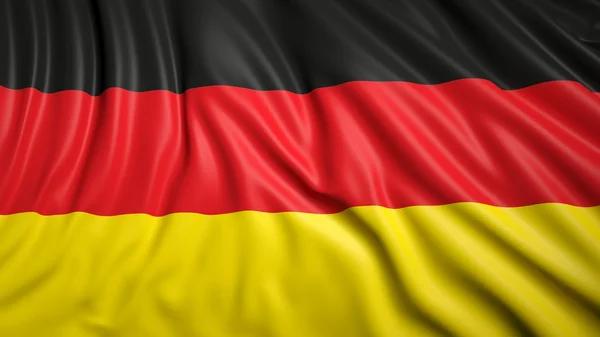Bandeira ondulada da Alemanha close-up fundo — Fotografia de Stock