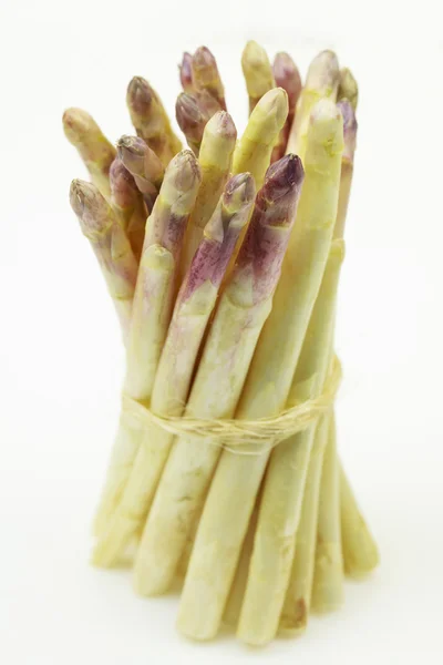 Bunch of fresh white asparagus, on white background. — Stock Photo, Image