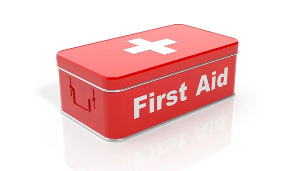 3D rendering of first aid kit, isolated on white background. — Stock Photo, Image