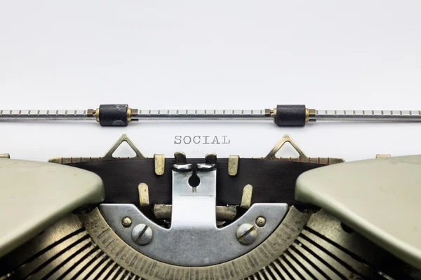 Sociala ord med versaler på vitt ark — Stockfoto