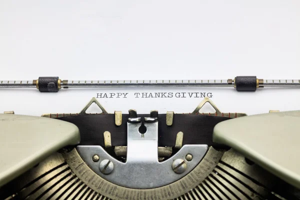 Close-up of happy thanksgiving text on paper — Stock Photo, Image