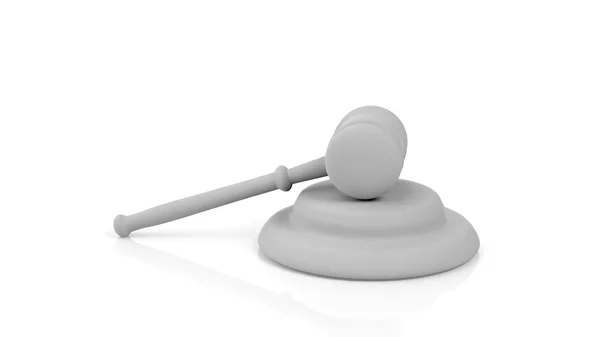 3D rendering of gavel blank template, isolated on white background. — Stock Photo, Image