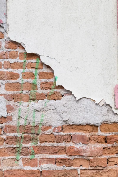 Textura danificada parede de tijolo vermelho — Fotografia de Stock