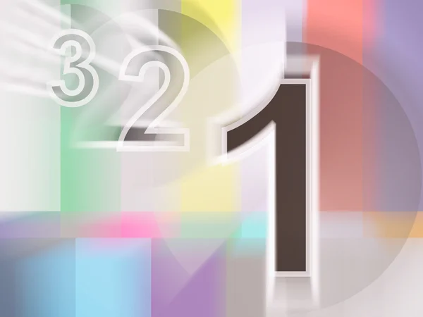 Colorido 3d representación de pantalla de televisión con números — Foto de Stock