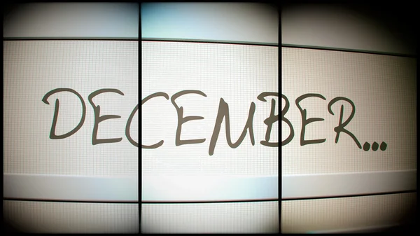 December with ellipsis on screen of pc — Stock Photo, Image