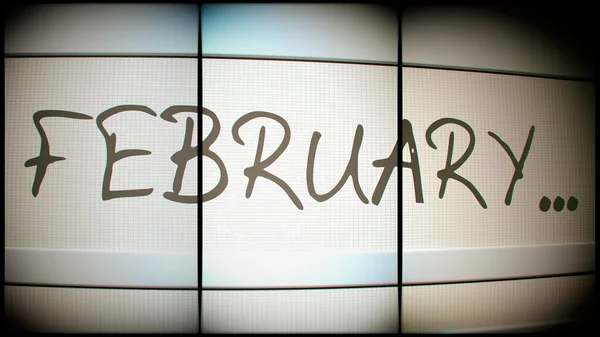 February with ellipsis on screen of pc — Stock fotografie