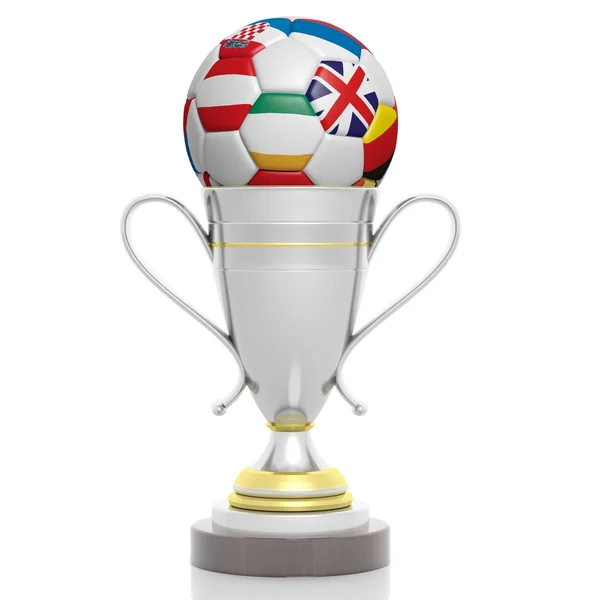 Rendering 3d di un trofeo d'oro e d'argento — Foto Stock