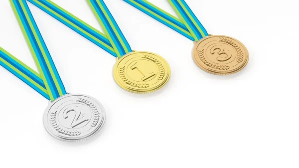 Tres medallas sobre fondo blanco —  Fotos de Stock