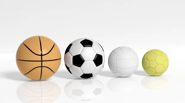 3D rendering of different game balls — Stock Photo, Image