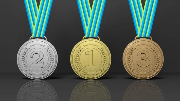 Medallas sobre fondo negro — Foto de Stock