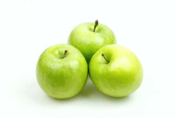 Green  apples, isolated on white background. — Stock Photo, Image