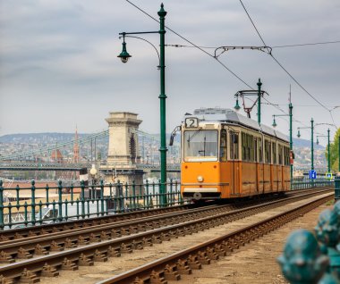 Sarı tramvay, Budapeşte Macaristan.