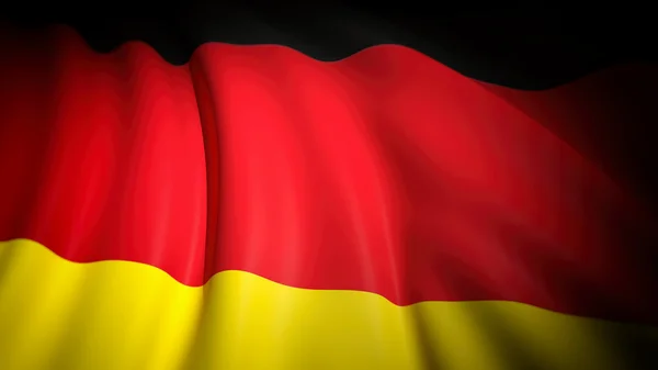 3D rendering, wavy flag of Germany, closeup background — Stock Photo, Image