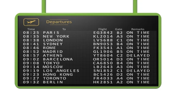 Luchthaven tijdschema op witte achtergrond. Geïsoleerd — Stockfoto