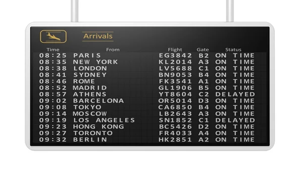 Airport arrivals timetable — Stock Photo, Image