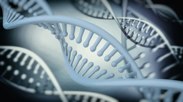 Abstraktní pozadí dvojité šroubovice DNA. 3D vykreslování — Stock fotografie