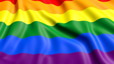 3D render bayrak gökkuşağı renkleri