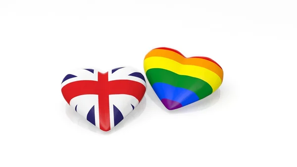 3D rendering förhållandet mellan Storbritannien och homosexuella — Stockfoto